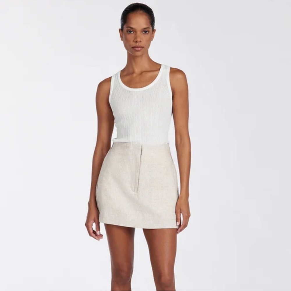 DISSH Bloom Natural Linen Mini Skirt